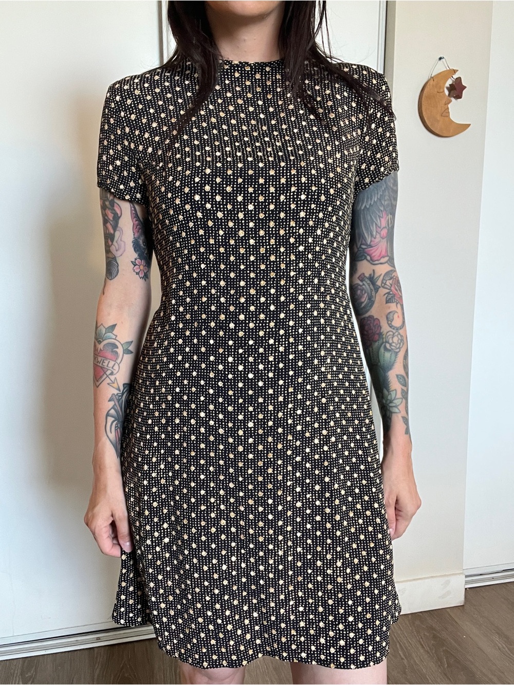 90’s Vintage black mini dress with back ties